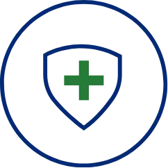 shield with a medical plus sign